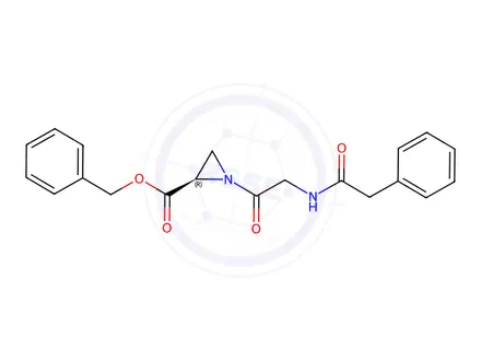 Chemical structure of N-(phenylacetyl)glycylaziridine-2-carboxylate phenylmethyl ester