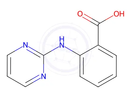 Chemical structure of Benzoic acid, 2-(2-pyrimidinylamino)-(9CI)