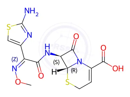 Chemical structure of (6R,7S)-Ceftizoxime
