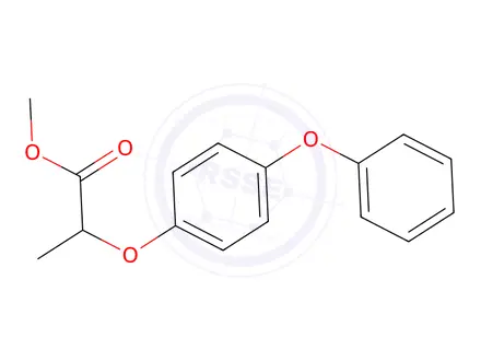 Chemical structure of Propanoic acid, 2-(4-phenoxyphenoxy)-, methyl ester