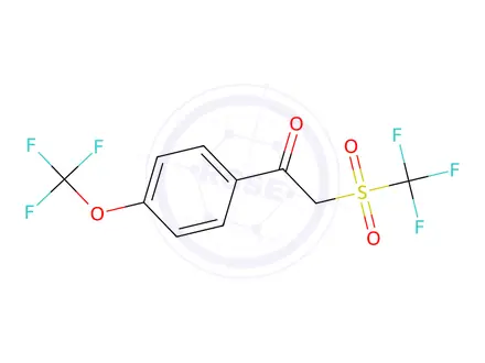 Chemical structure of 2-(Trifluoromethane)sulfonyl-1-[4-(trifluoromethoxy)phenyl]ethan-1-one