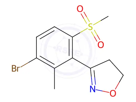 Chemical structure of 3-(3-bromo-2-methyl-6-(methylsulfonyl)phenyl)-4,5-dihydroisoxazole