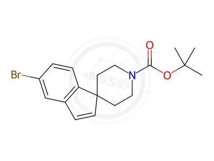 Chemical structure of Spiro[1H-indene-1,4'-piperidine]-1'-carboxylic acid, 5-bromo-, 1,1-dimethylethyl ester