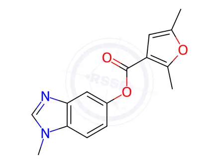 Chemical structure of 1-Methyl-1H-benzo[d]imidazol-5-yl 2,5-dimethylfuran-3-carboxylate