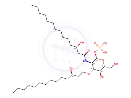 Chemical structure of 2-deoxy-2-(3-hydroxytetradecanamido)-3-O-(3-hydroxytetradecanyl)glucopyranosyl dihydrogen phosphate