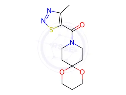 Chemical structure of (4-Methyl-1,2,3-thiadiazol-5-yl)(1,5-dioxa-9-azaspiro[5.5]undecan-9-yl)methanone