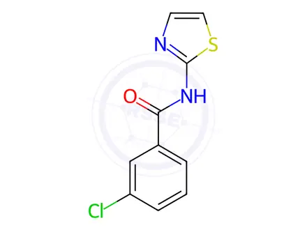 Chemical structure of Benzamide, 3-chloro-N-2-thiazolyl-