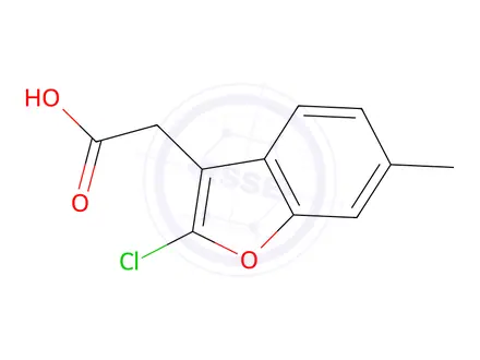 Chemical structure of 2-(2-Chloro-6-methylbenzofuran-3-yl)acetic acid