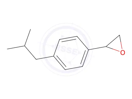 Chemical structure of 2-[4-(2-methylpropyl)phenyl]oxirane