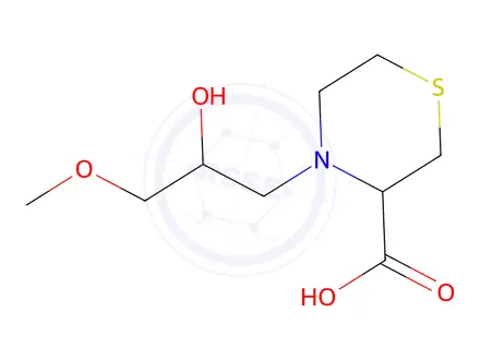 Chemical structure of 4-(2-Hydroxy-3-methoxypropyl)thiomorpholine-3-carboxylic acid