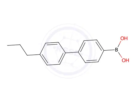 Chemical structure of 4’-Propylbiphenyl-4-boronic Acid