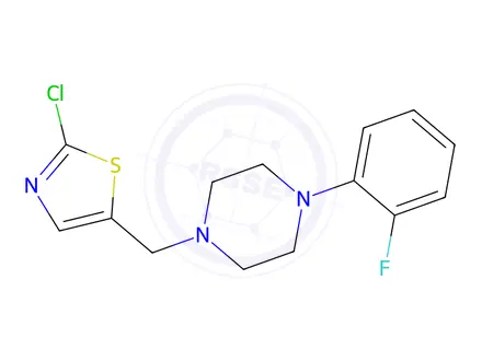 Chemical structure of 1-[(2-Chloro-1,3-thiazol-5-yl)methyl]-4-(2-fluorophenyl)piperazine