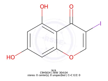 Chemical structure of 5,7-Dihydroxy-3-iodo-4H-chromen-4-one