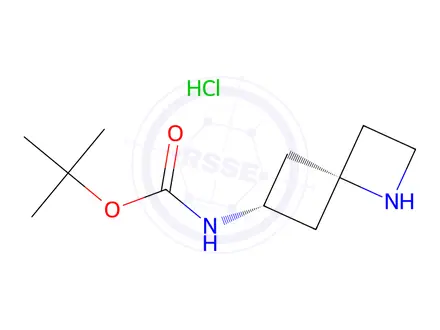 Chemical structure of tert-Butyl cis-N-(1-azaspiro[3.3]heptan-6-yl)carbamate hydrochloride