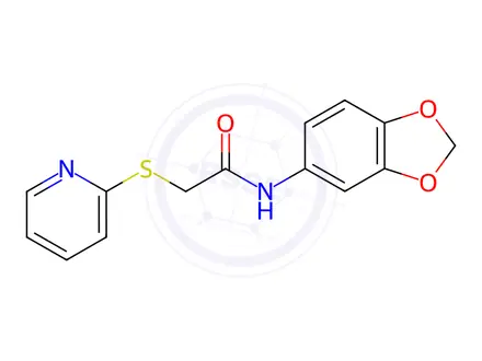 Chemical structure of N-(2H-1,3-Benzodioxol-5-yl)-2-(pyridin-2-ylsulfanyl)acetamide