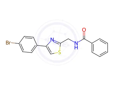 Chemical structure of N-((4-(4-Bromophenyl)thiazol-2-yl)methyl)benzamide