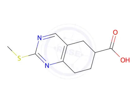 Chemical structure of 2-Methylsulfanyl-5,6,7,8-tetrahydro-quinazoline-6-carboxylic acid