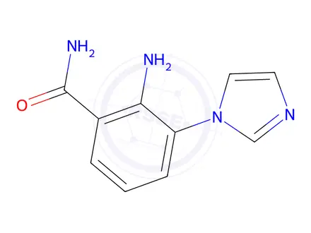 Chemical structure of 2-amino-3-(1H-imidazol-1-yl)benzamide