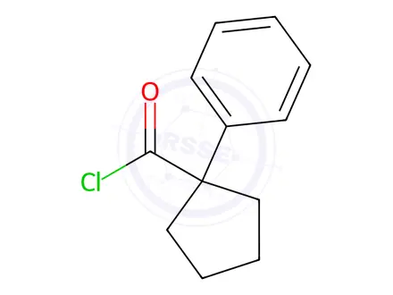 Chemical structure of α-Phenylcyclopentanecarbonyl chloride