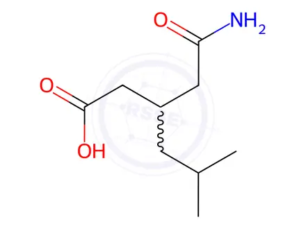 Chemical structure of 3-Carbamoymethyl-5-methylhexanoic acid