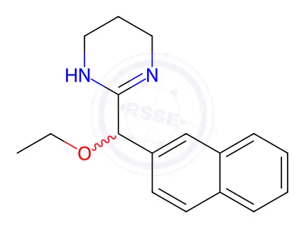 Chemical structure of 3,4,5,6-Tetrahydro-2-[ethoxy(2-naphtyl)methyl]pyrimidine