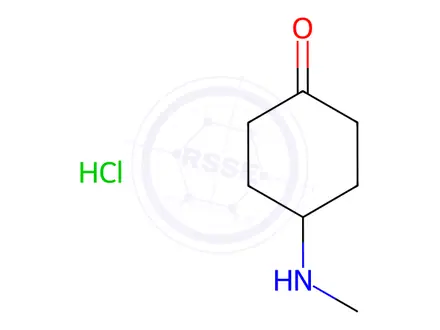 Chemical structure of Cyclohexanone, 4-(methylamino)-, hydrochloride (1:1)