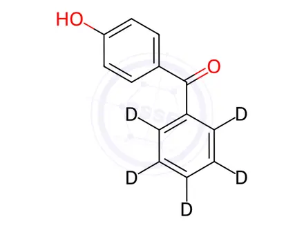 Chemical structure of (4-Hydroxyphenyl)phenyl-d5-methanone
