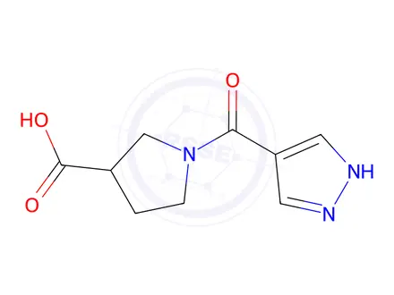 Chemical structure of 1-(1h-pyrazole-4-carbonyl)pyrrolidine-3-carboxylic acid