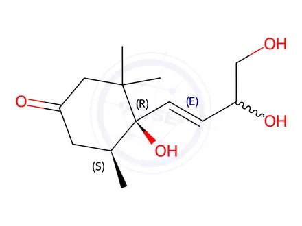 Chemical structure of 6,9,10-Trihydroxy-7-megastigmen-3-one