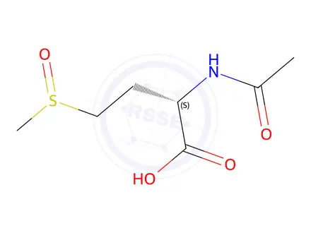 Chemical structure of (2S)-2-(Acetylamino)-4-(methylsulfinyl)butanoic Acid