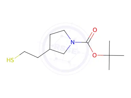 Chemical structure of tert-Butyl 3-(2-mercaptoethyl)pyrrolidine-1-carboxylate