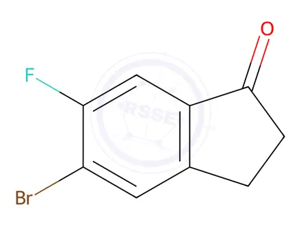 Chemical structure of 5-Bromo-6-fluoro-indan-1-one