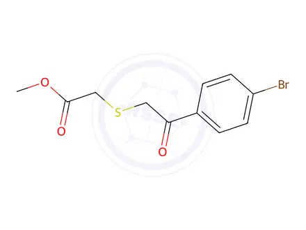 Chemical structure of Methyl 2-{[2-(4-bromophenyl)-2-oxoethyl]sulfanyl}acetate