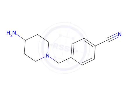Chemical structure of 4-[(4-aminopiperidin-1-yl)methyl]benzonitrile,2HCL