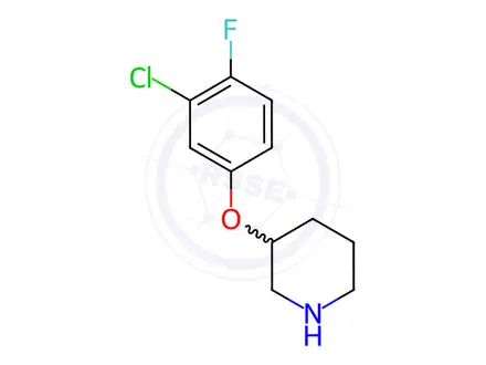 Chemical structure of 3-(3-Chloro-4-fluorophenoxy)piperidine