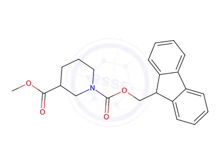 Chemical structure of 1-(9H-FLuoren-9-ylmethyl) 3-methyl piperidine-1,3-dicarboxylate