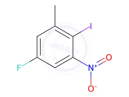 Chemical structure of Benzene, 5-fluoro-2-iodo-1-methyl-3-nitro-