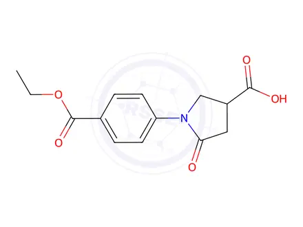 Chemical structure of 1-[4-(Ethoxycarbonyl)phenyl]-5-oxopyrrolidine-3-carboxylic Acid
