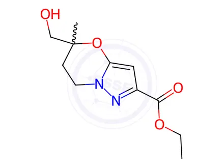Chemical structure of Ethyl 5-(hydroxymethyl)-5-methyl-6,7-dihydro-5H-pyrazolo[5,1-b][1,3]oxazine-2-carboxylate