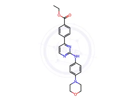 Chemical structure of Ethyl 4-(2-(4-morpholinophenylamino)pyrimidin-4-yl)benzoate