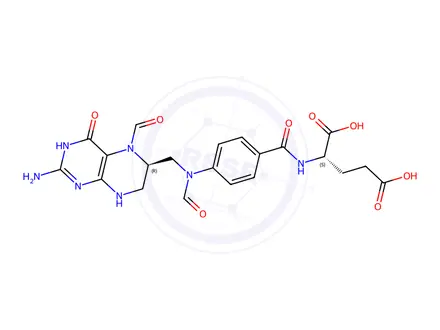 Chemical structure of (6R)-5,10-Diformyltetrahydrofolic Acid