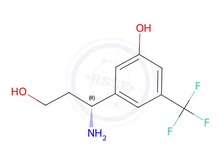 Chemical structure of 3-((1R)-1-amino-3-hydroxypropyl)-5-(trifluoromethyl)phenol