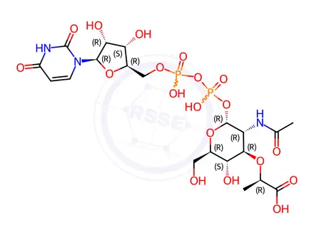 Chemical structure of UDP-N-Acetylmuramic acid trisodium salt