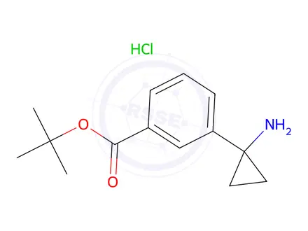 Chemical structure of tert-Butyl 3-(1-aminocyclopropyl)benzoate hydrochloride