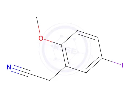 Chemical structure of Benzeneacetonitrile, 5-iodo-2-methoxy-