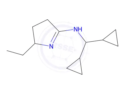 Chemical structure of N-(Dicyclopropylmethyl)-2-ethyl-3,4-dihydro-2H-pyrrol-5-amine