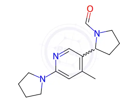 Chemical structure of 2-(4-Methyl-6-(pyrrolidin-1-yl)pyridin-3-yl)pyrrolidine-1-carbaldehyde
