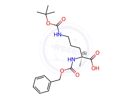 Chemical structure of L-Ornithine, N5-[(1,1-dimethylethoxy)carbonyl]-2-methyl-N2-[(phenylmethoxy)carbonyl]-