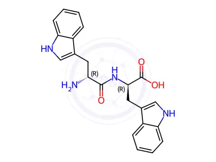 Chemical structure of D-tryptophyl-D-tryptophan