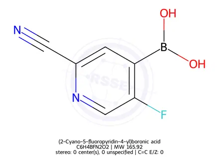 Chemical structure of (2-Cyano-5-fluoropyridin-4-yl)boronic acid